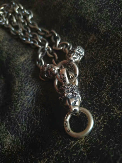 Gaboratory Silver Lion Head Necklace