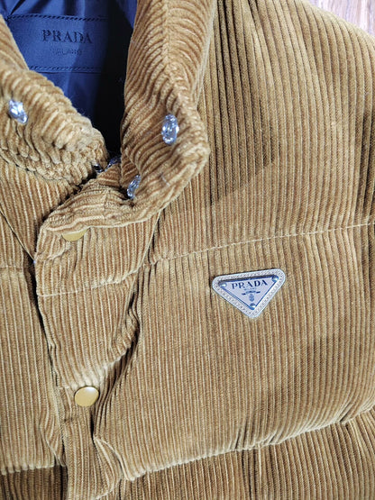 Prada Corduroy Puffer Vest Size M