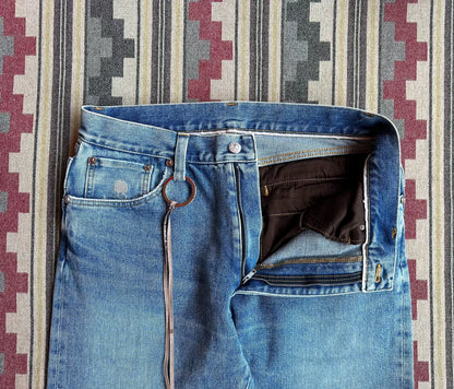 mastermind world skull embroidery denim pants