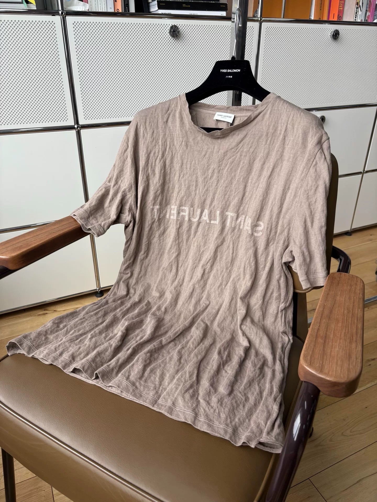 Saint Laurent Brown Crinkled T-shirt