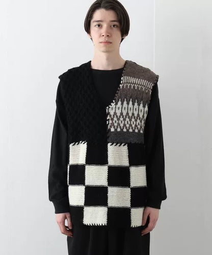 patchwork hand-knit vest by noma t.d.