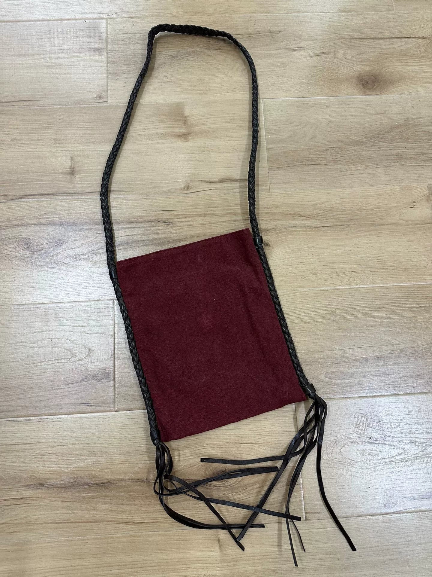 Dries van Noten Leather Woven Canvas Bag