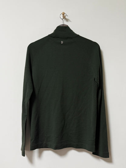 Dirk Bikkembergs Cut Leather Turtleneck Sweater