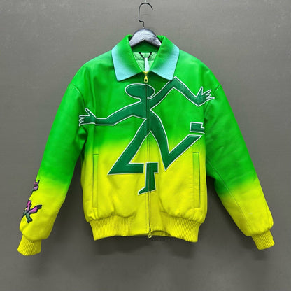 louis vuitton fluorescent green baseball jacket