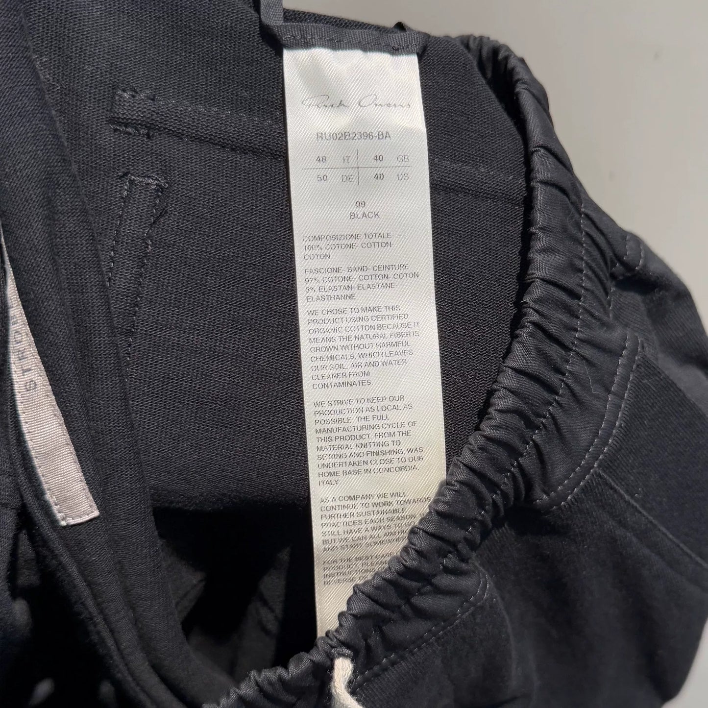 rick owens drawstring tapered long pants