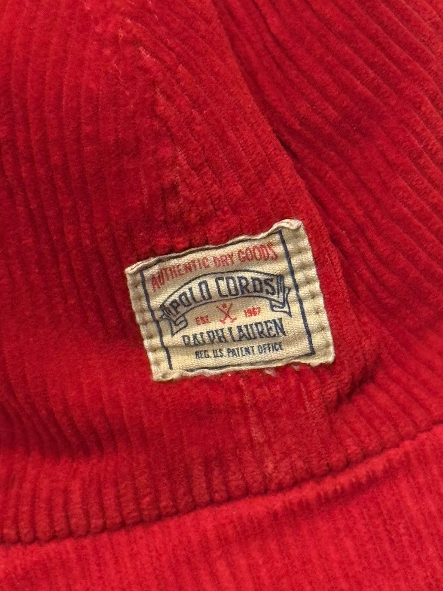 Polo Ralph Lauren 90s Red Corduroy Cap XL