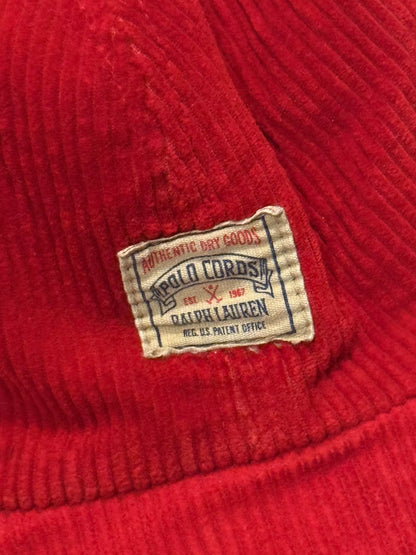 Polo Ralph Lauren 90s Red Corduroy Cap XL