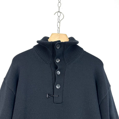 Louis Vuitton Black Polo Collar Wool Sweater