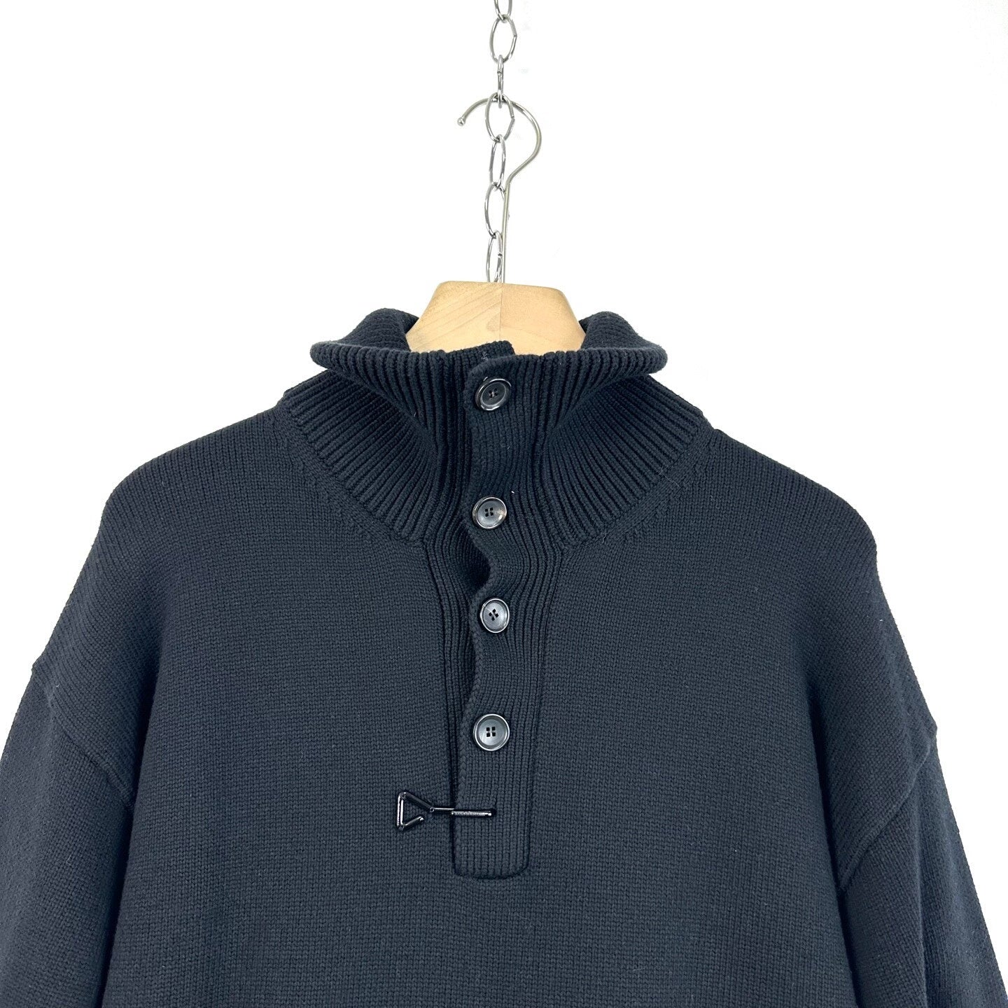 Louis Vuitton Black Wool Polo Collar Sweater