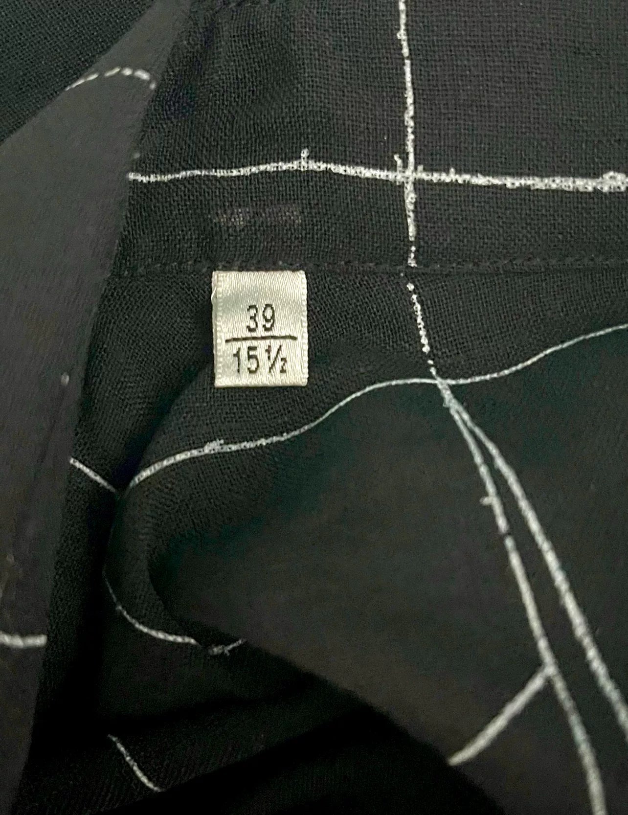 saint laurent black geometric silk shirt