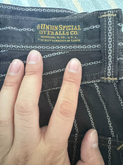 Black Striped Work Pants Size 32