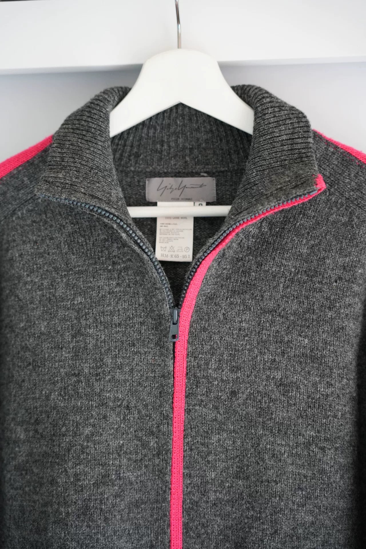 yohji yamamoto knit zip jacket in gray