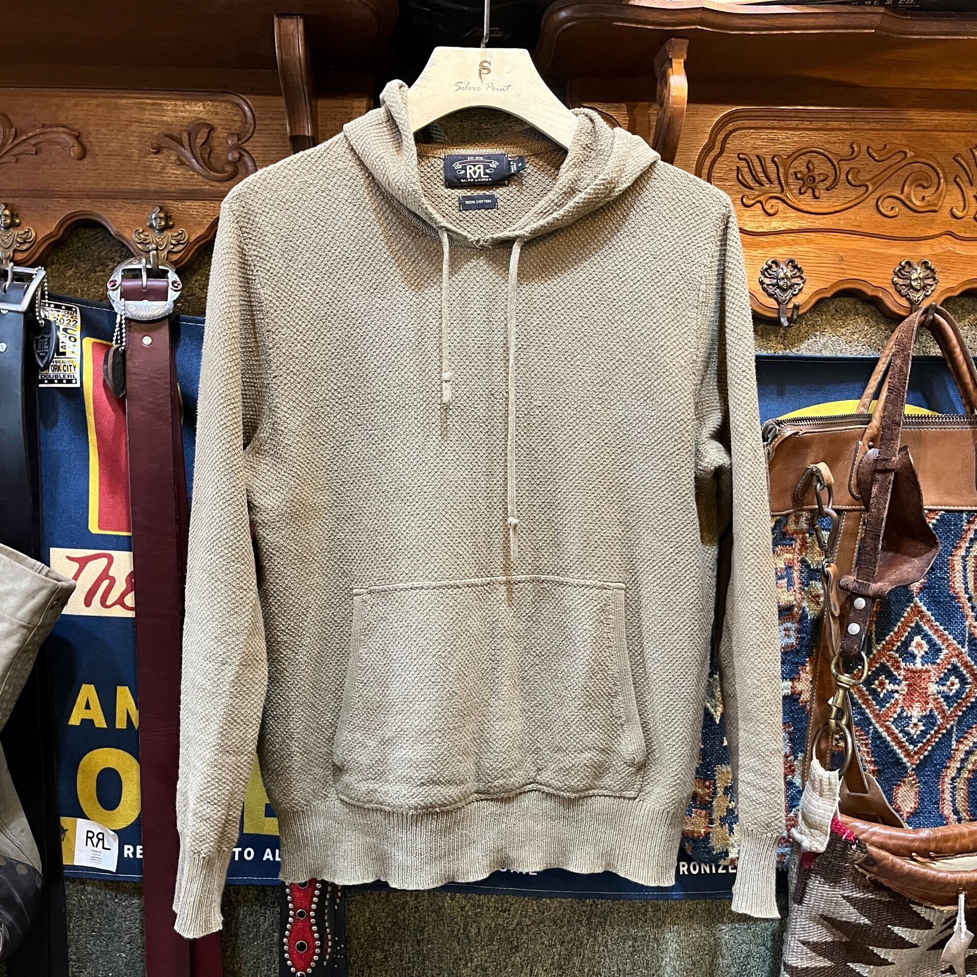 rrl double rl hooded sweatshirt beige