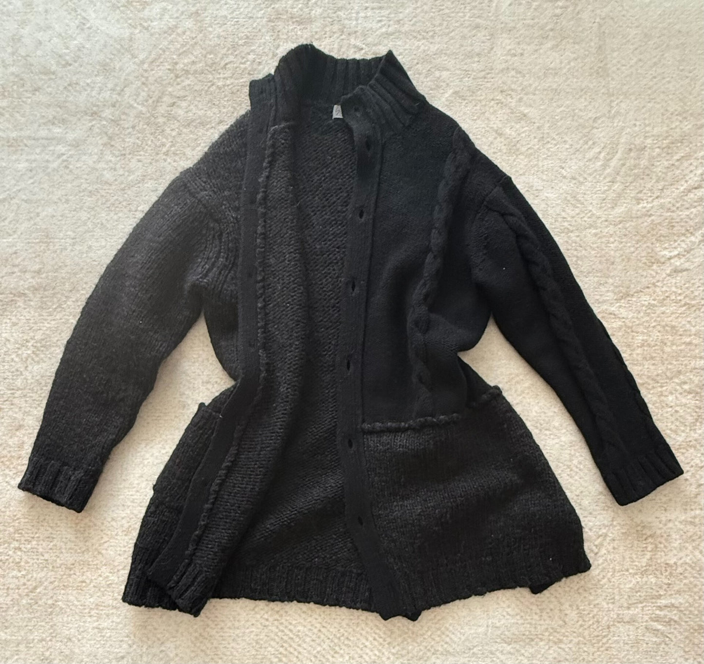 Yohji Yamamoto Wool Asymmetrical Sweater Coat