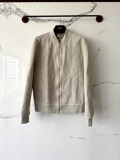 hermes gray knit baseball jacket size S