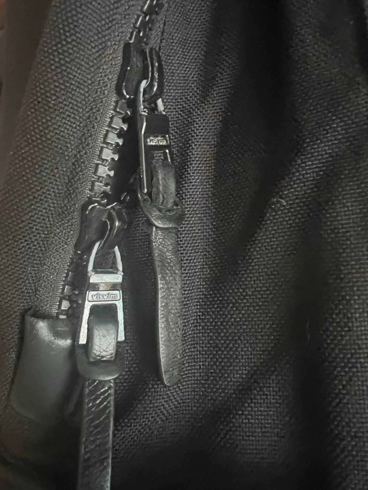 visvim 20L Black Backpack with Leather Base