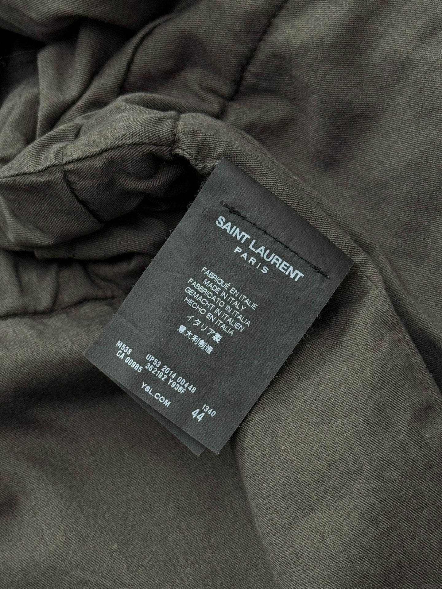 Saint Laurent 2014 Olive Military Jacket