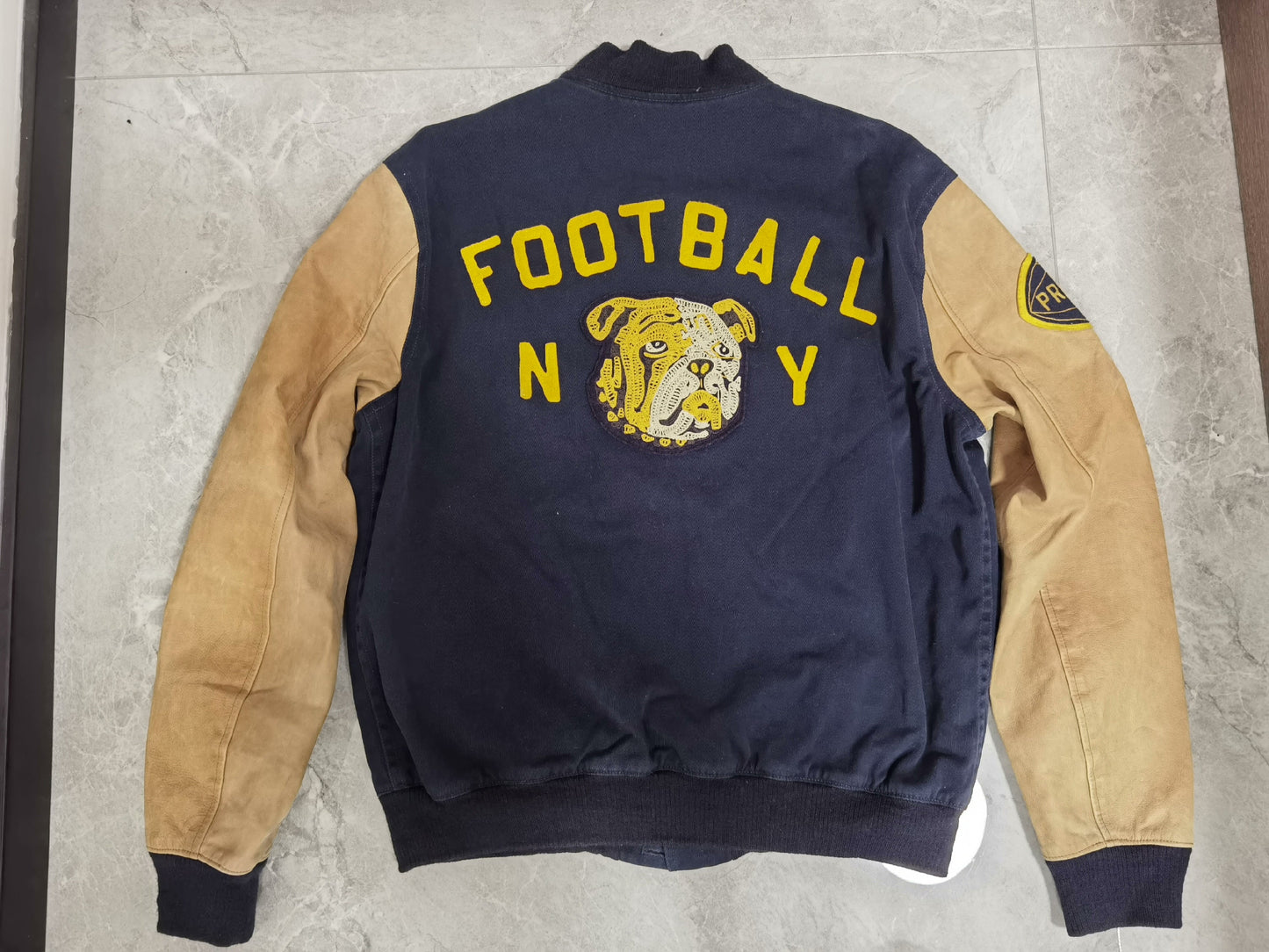 RRL Ralph Lauren Leather Sleeve Vintage Jacket