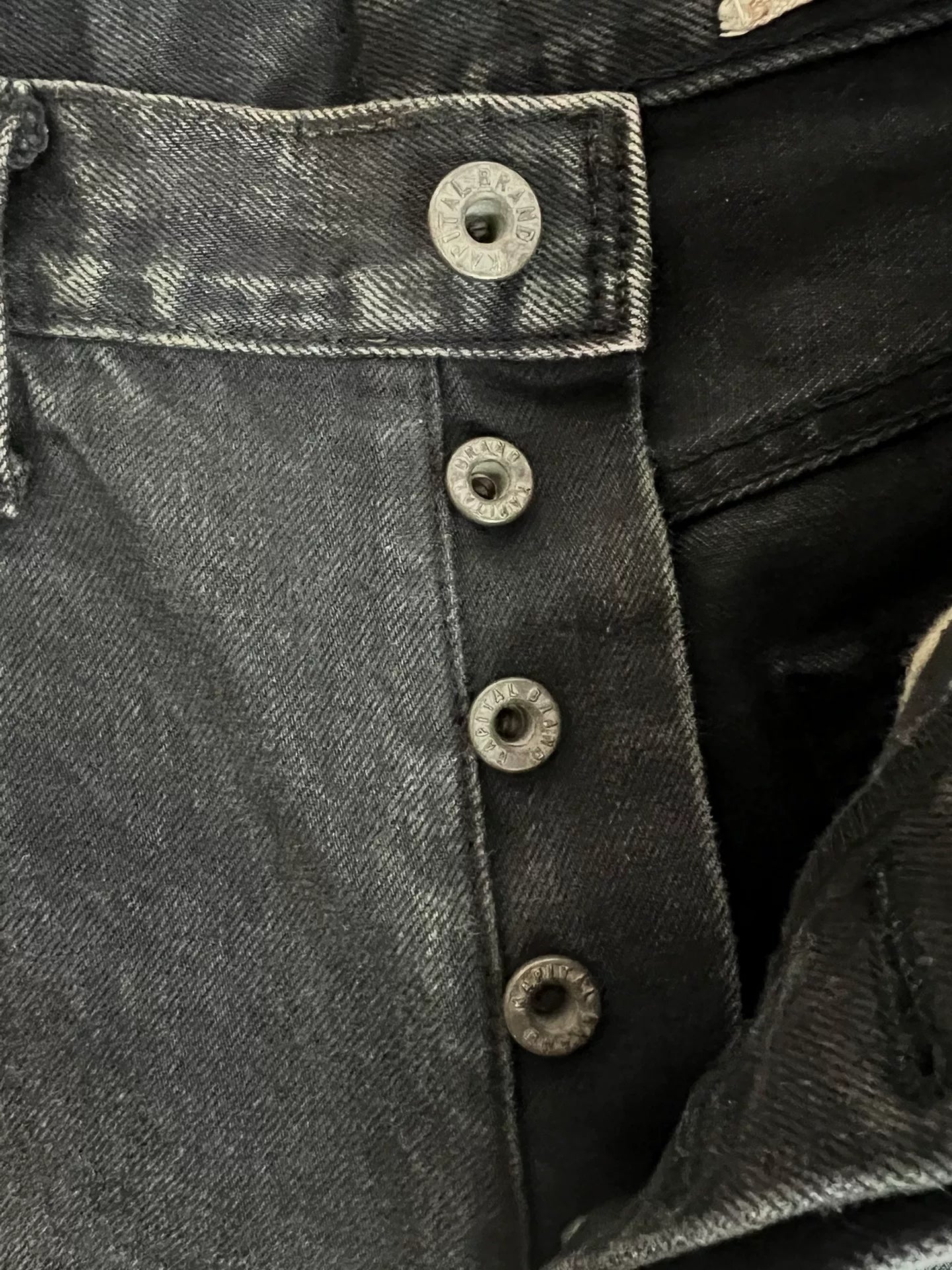 kapital black denim straight cut pants