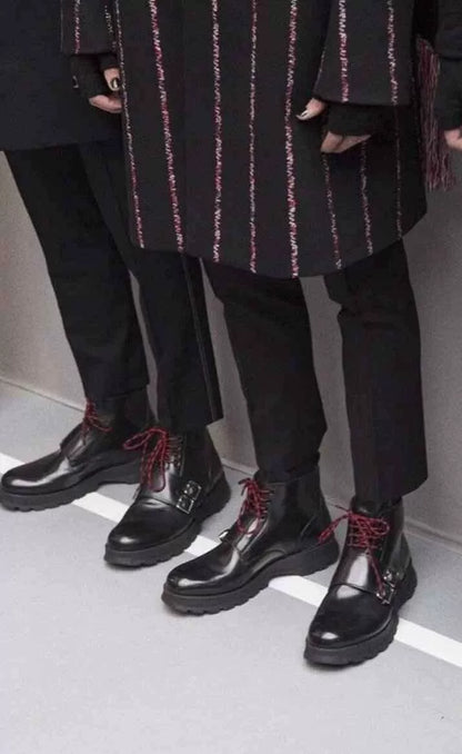 Dior Homme Red String Leather Boots