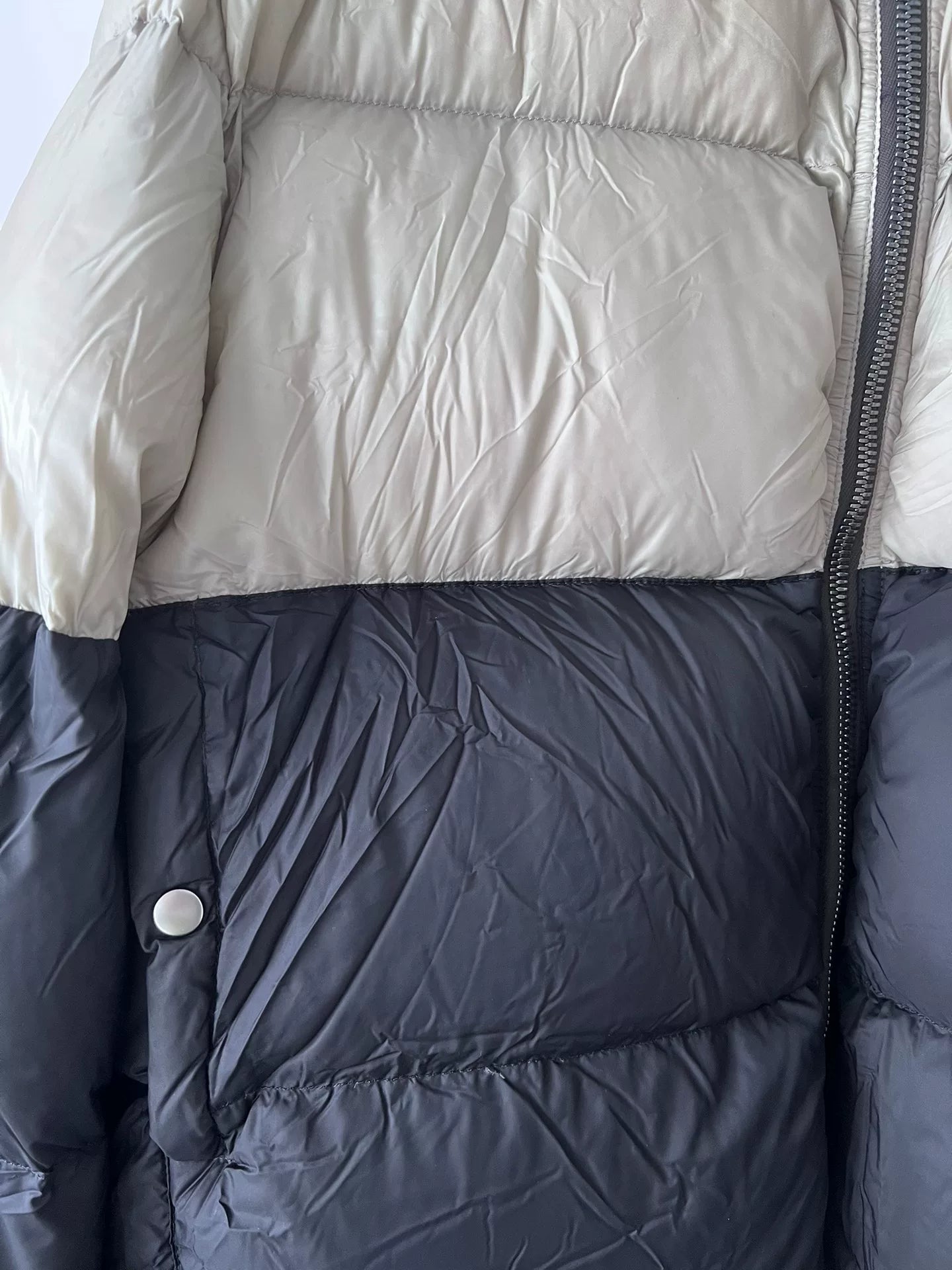 rick owens color-block down puffer jacket