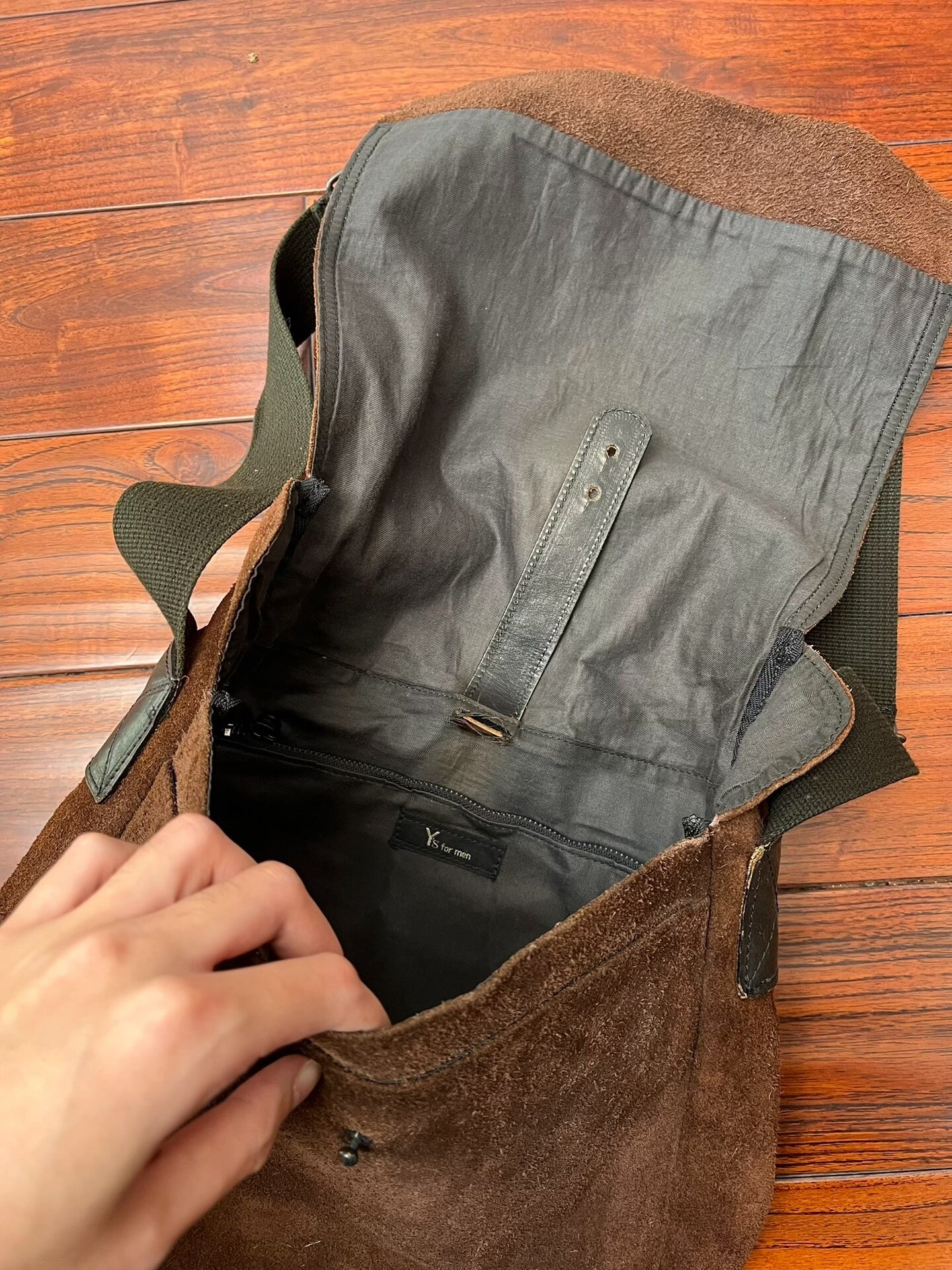 Yohji Yamamoto Suede Crossbody Bag