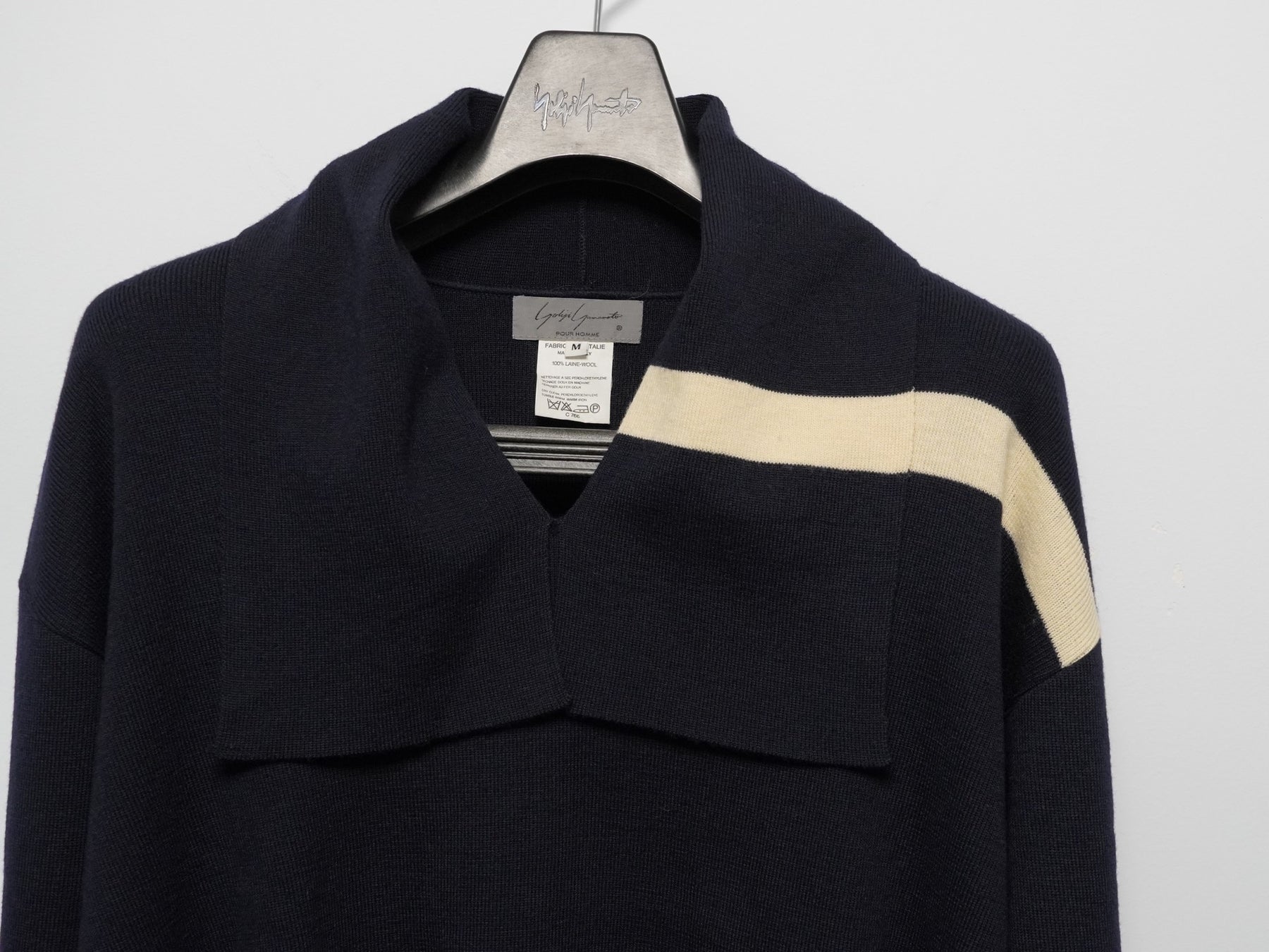 Yohji Yamamoto 1980ss Navy Collar Wool Sweater