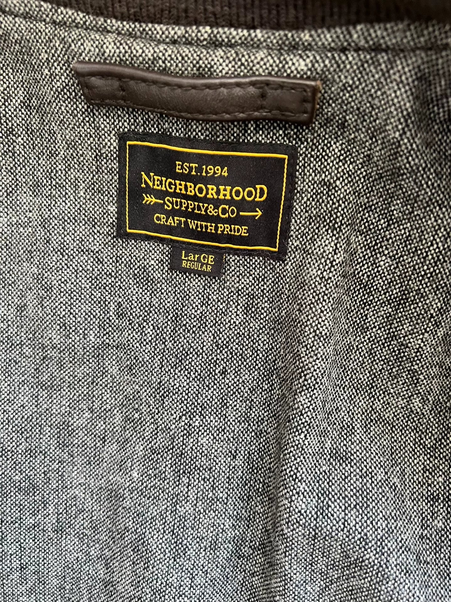 NEIGHBORHOOD Leather Baseball Jacket