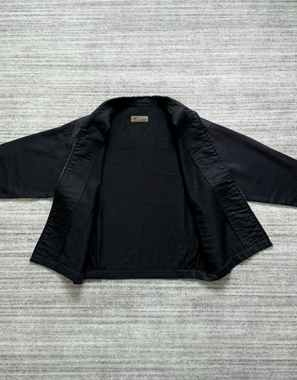 black striped zip-up jacket by Y's for men