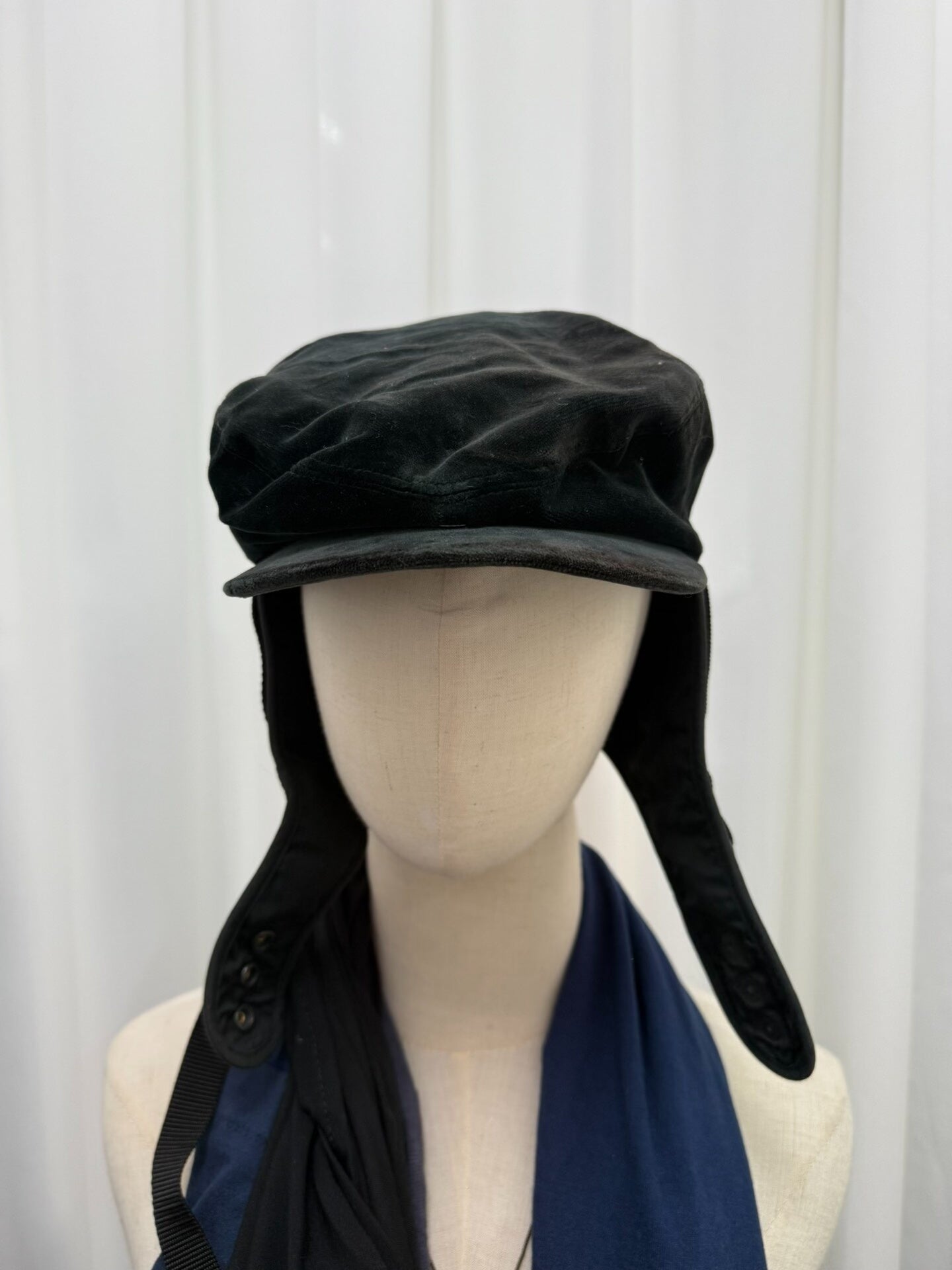 black military velvet painter cap