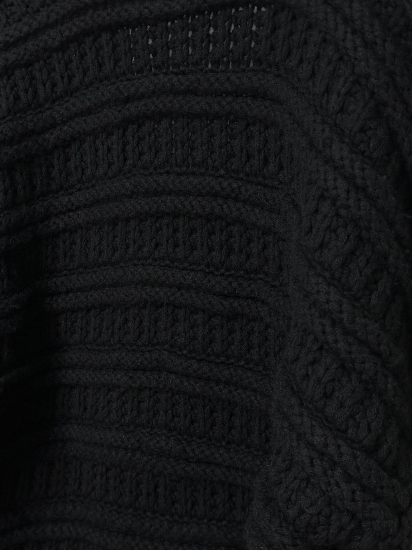 black oversized hand-knitted cashmere jacket