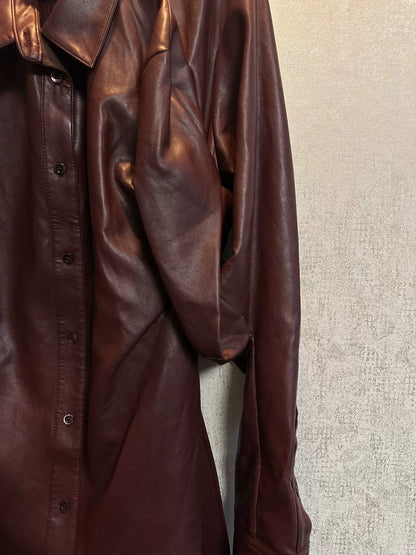 Y/project Double-layered Leather Shirt Jacket