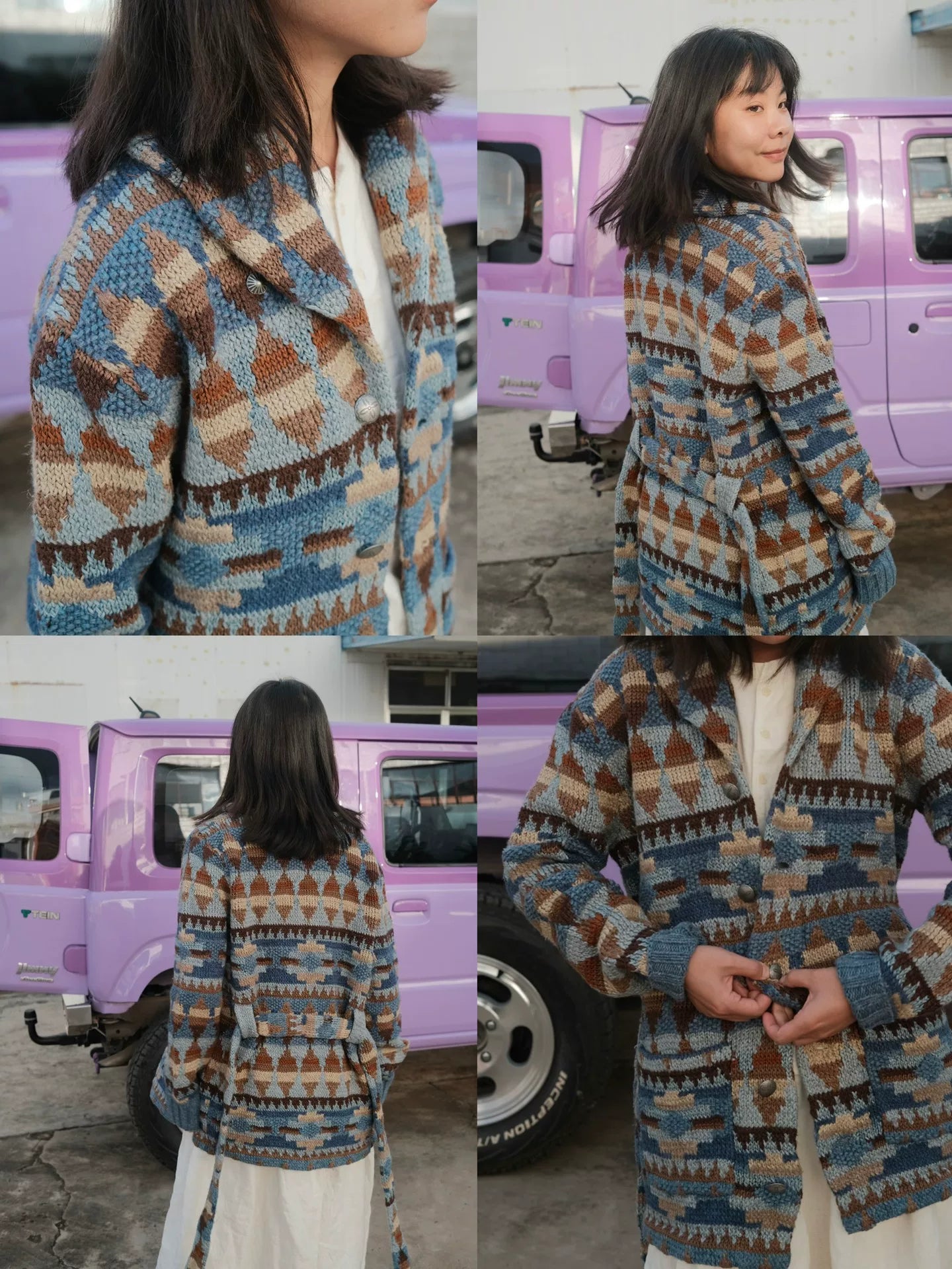 RRL Indian Totem Shawl Collar Sweater