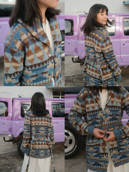 RRL Indian Totem Shawl Collar Sweater