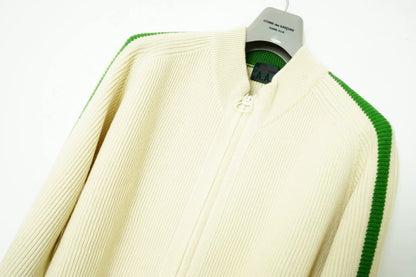 Yohji Yamamoto Green White Knit Sweater