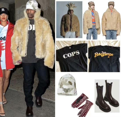 vintage 80s black cops graphic tee