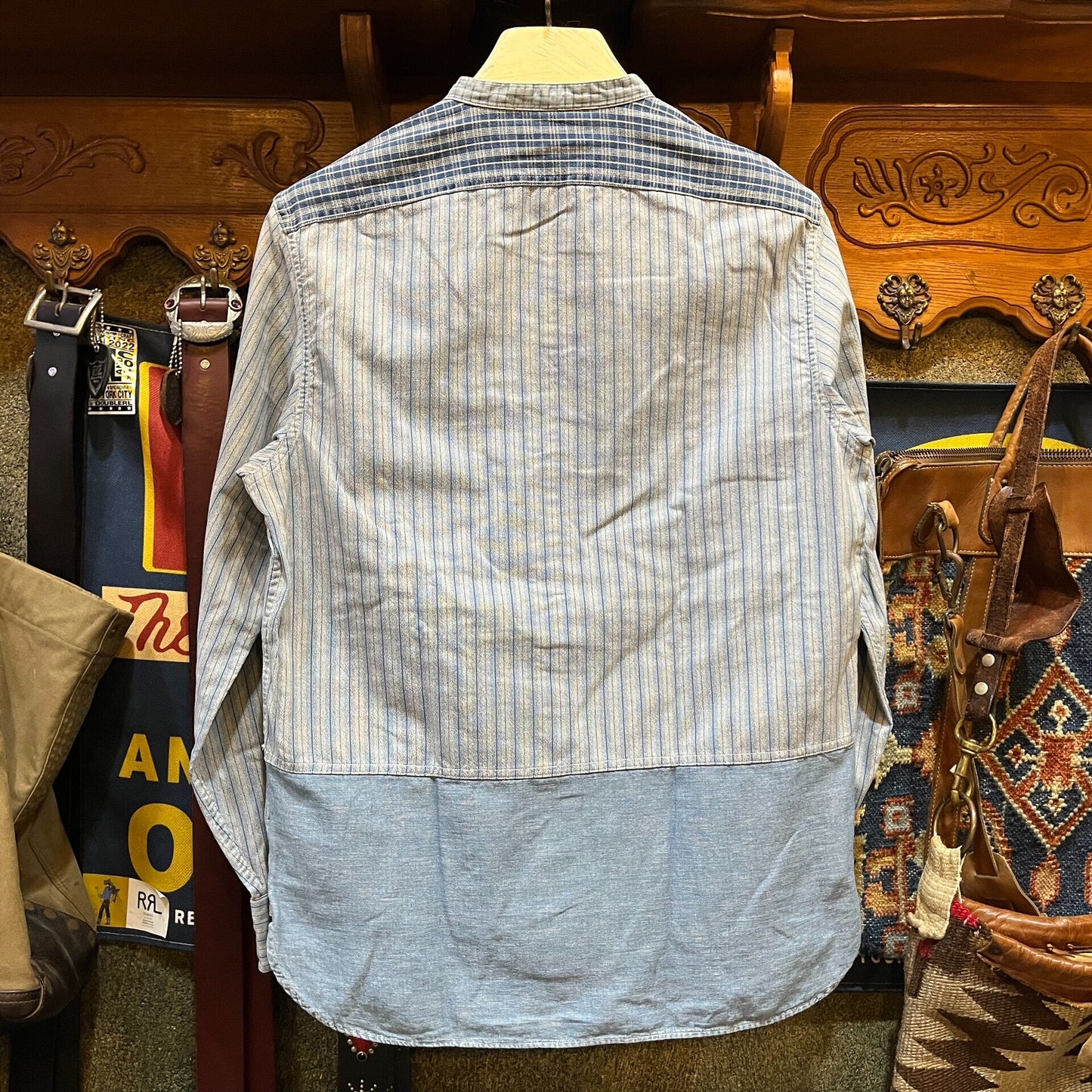RRL Striped Panel Shirt by Ralph Lauren