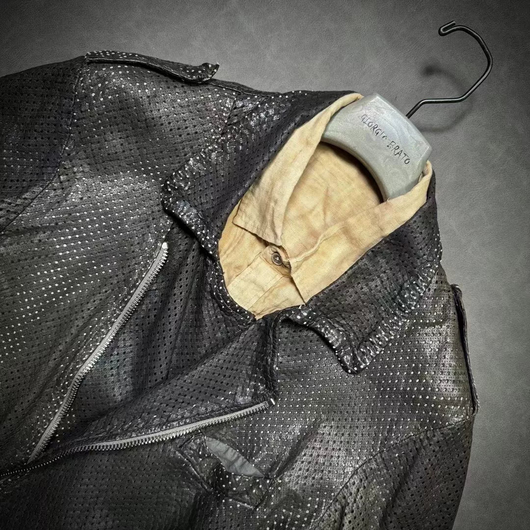 Giorgio Brato Laser Perforated Leather Jacket