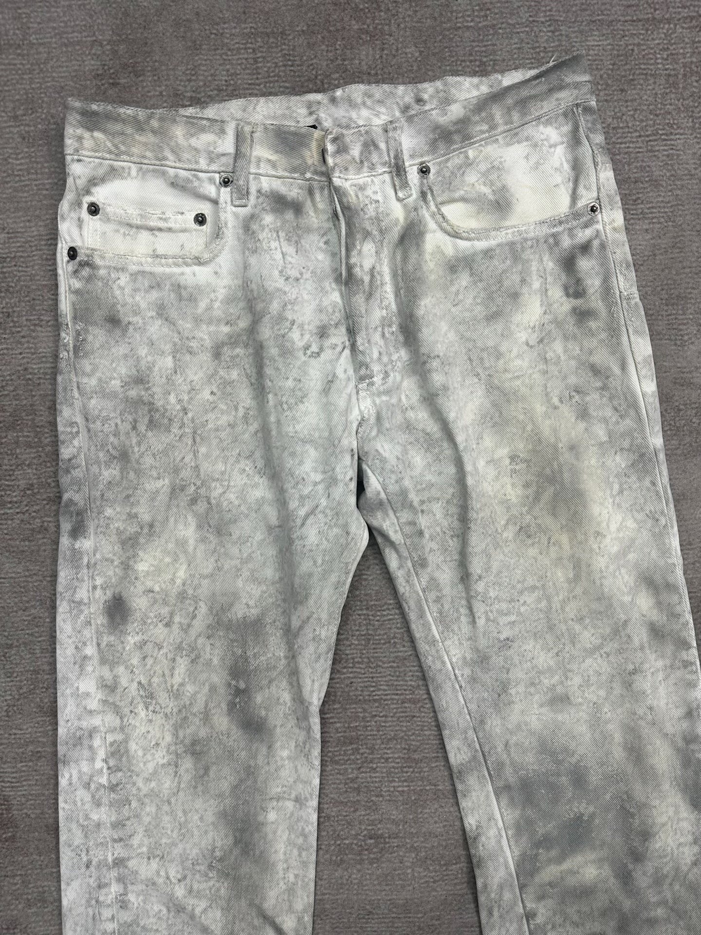 Dior Homme Distressed White Denim Trousers