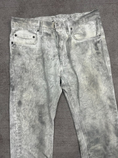 Dior Homme Distressed White Denim Trousers