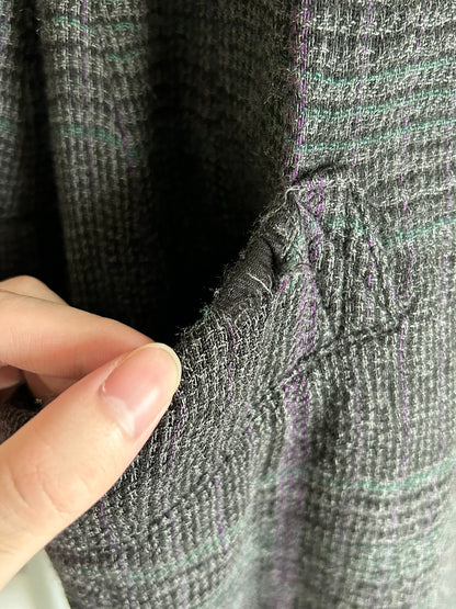 yohji yamamoto plaid wool coat