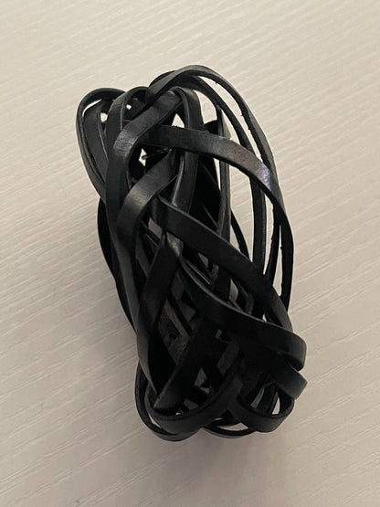 Maison Martin Margiela Leather Bracelet with Silver Tag