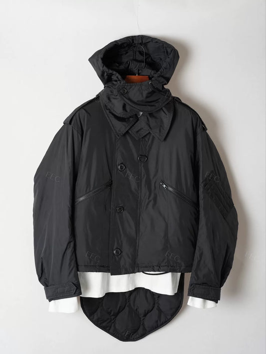 Y's Black Quilted Pilot Jacket