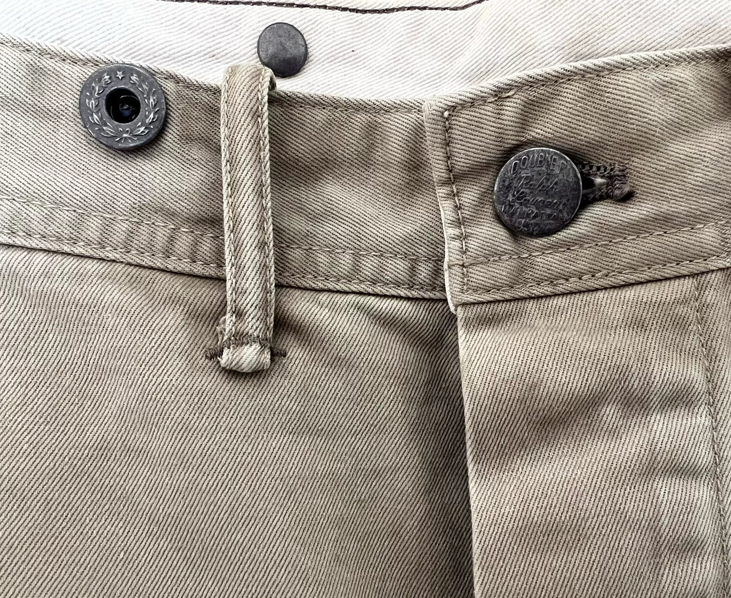 RRL Beige Patched Distressed Cargo Pants