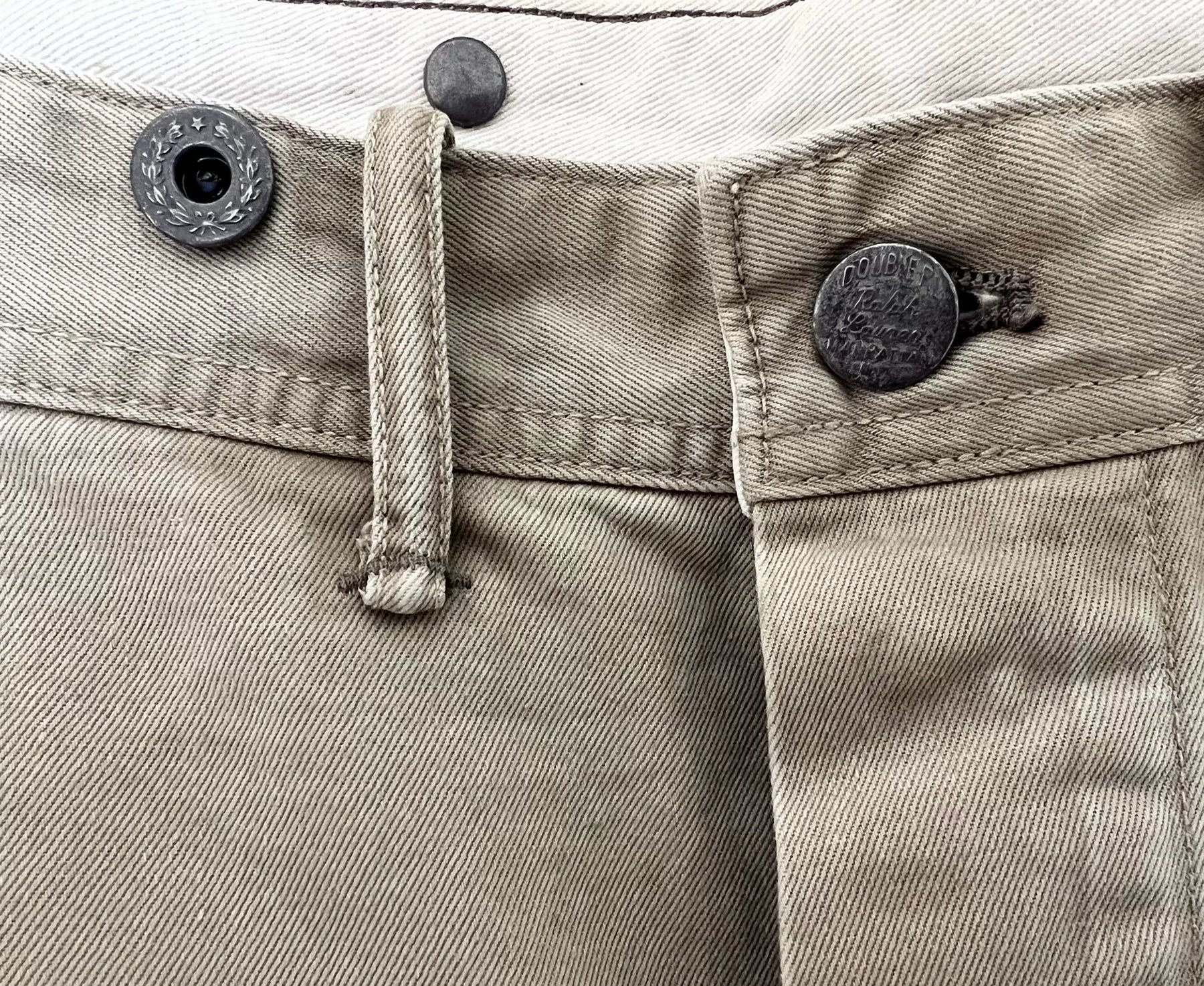 RRL Beige Patched Distressed Cargo Pants