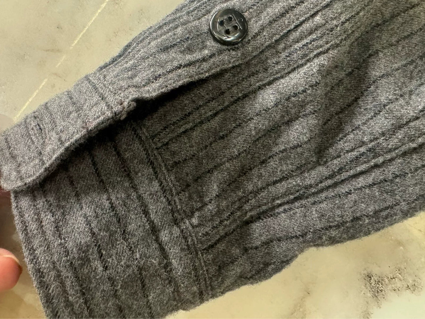 Navy Wool Cashmere Shirt Size 16