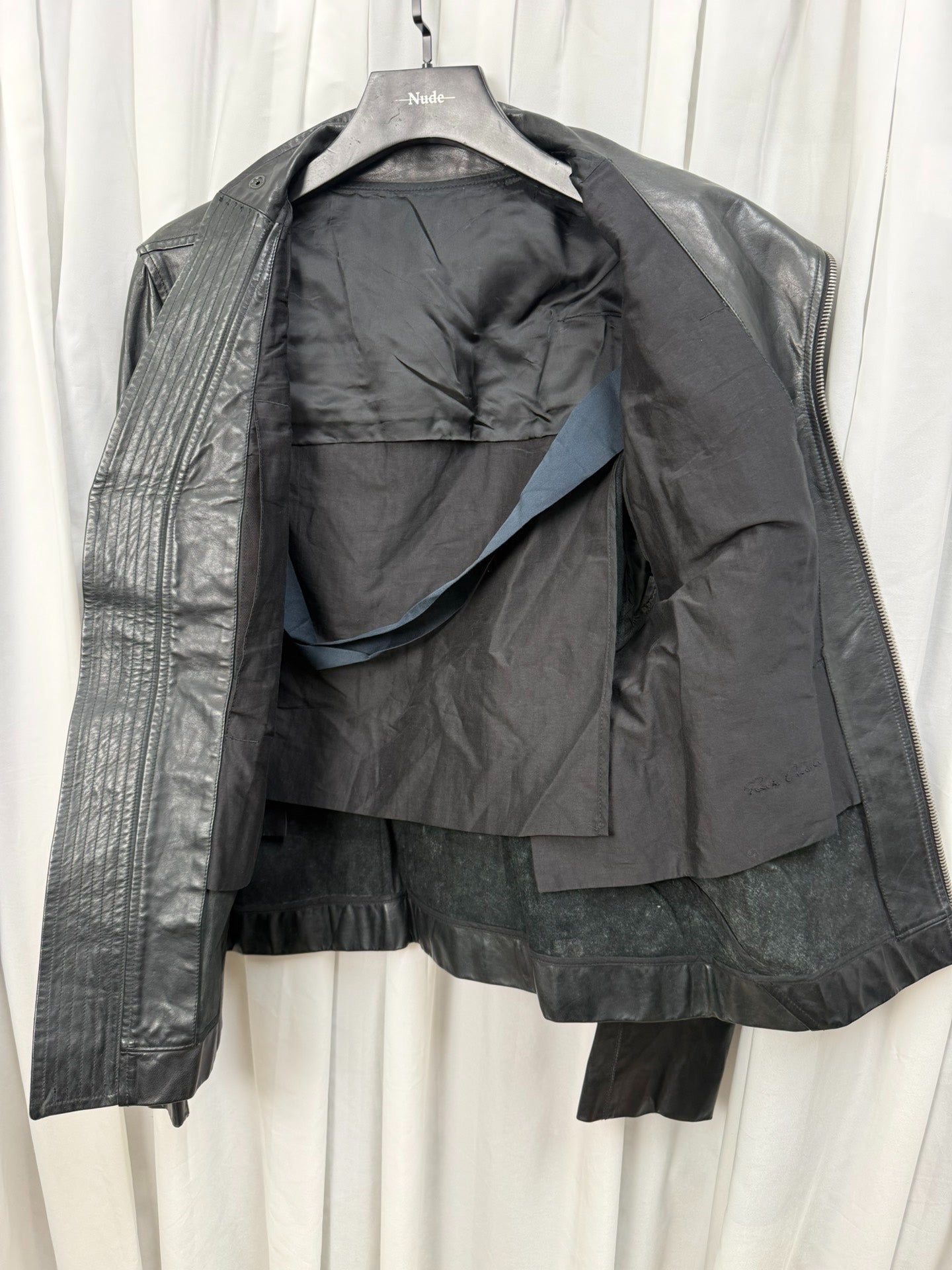 Rick Owens Stand Collar Biker Jacket