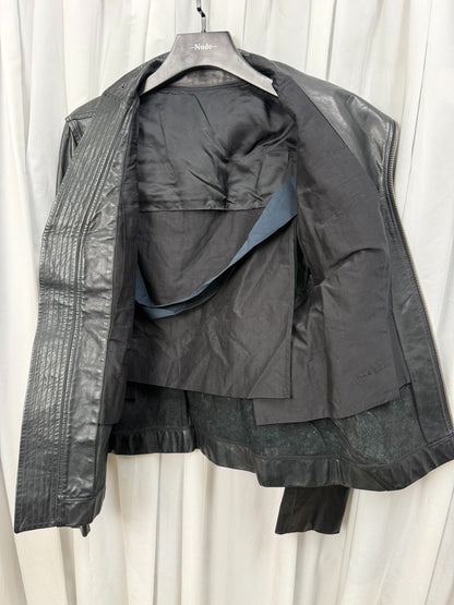 Rick Owens Stand Collar Biker Jacket