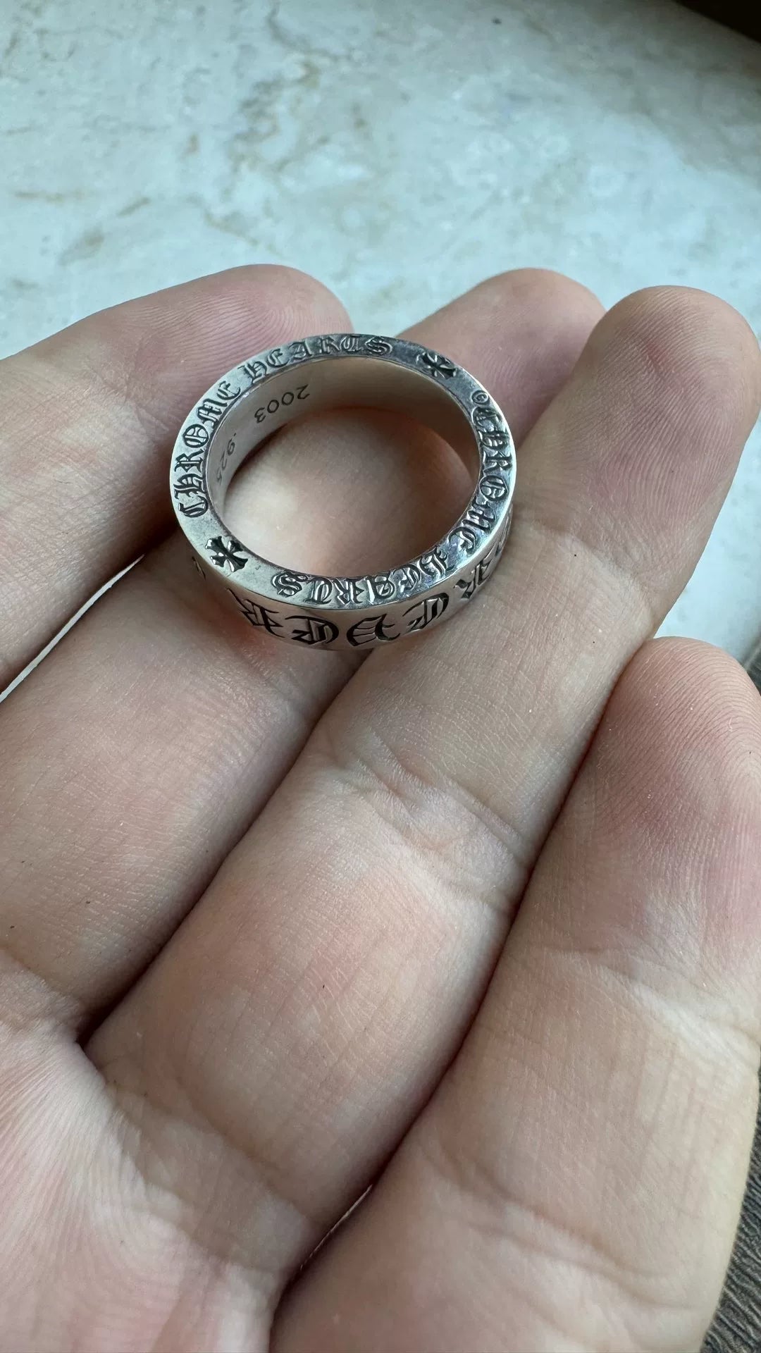 chrome hearts forever silver ring size 7
