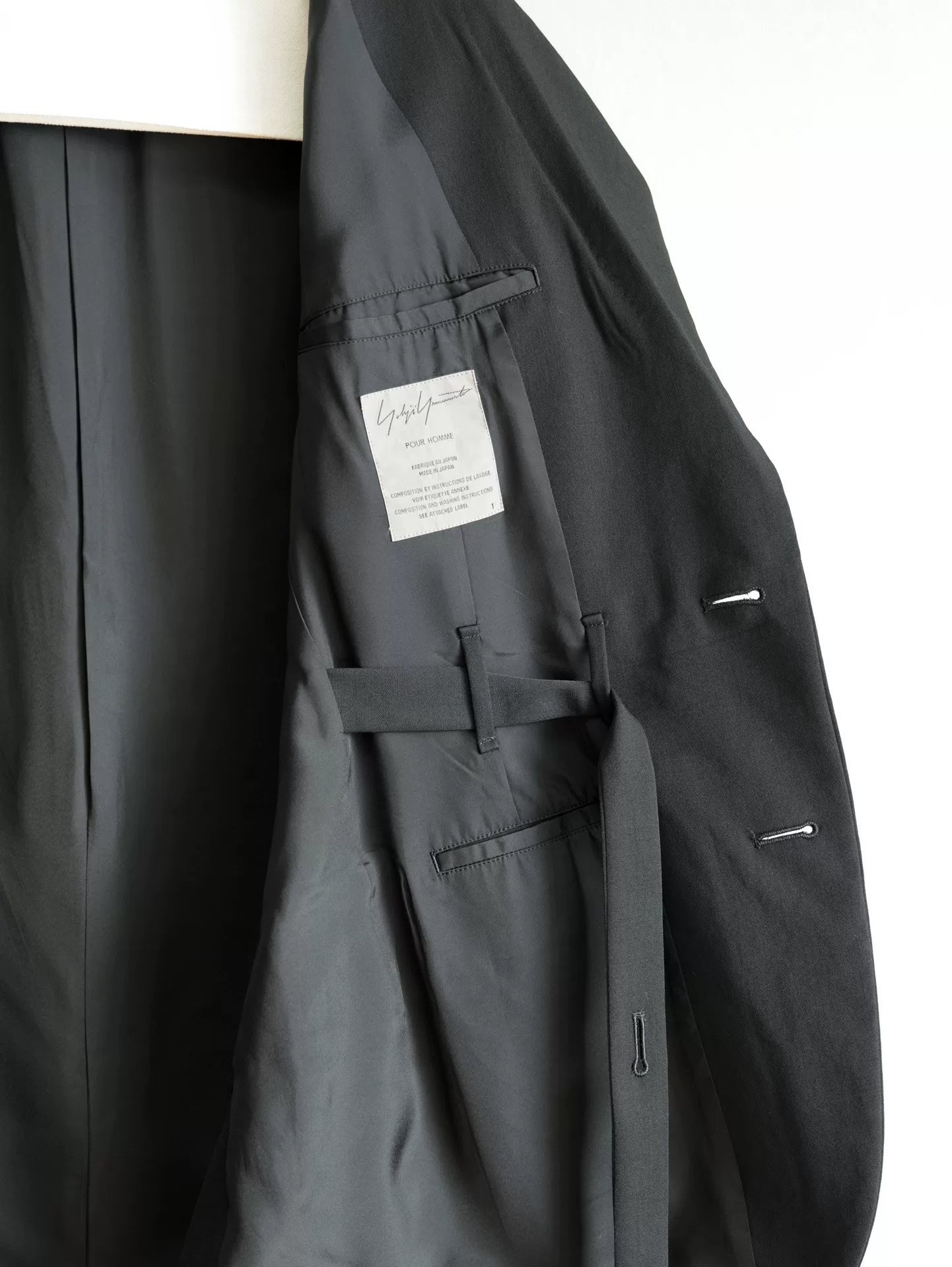 black Yohji Yamamoto tie jacket